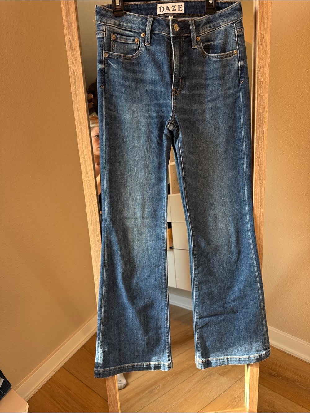 DAZE Women's Dark Blue Flare Jeans